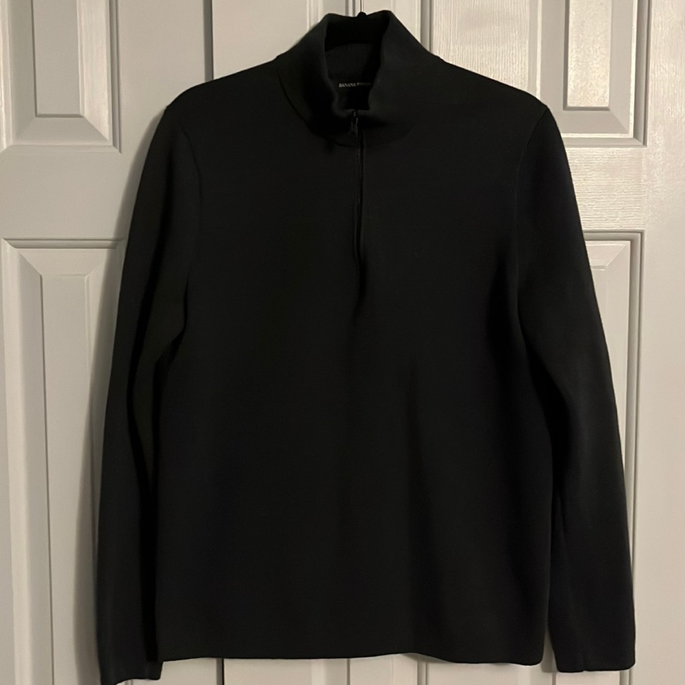 Banana Republic Charcoal Grey 3/4 zip pullover sweater